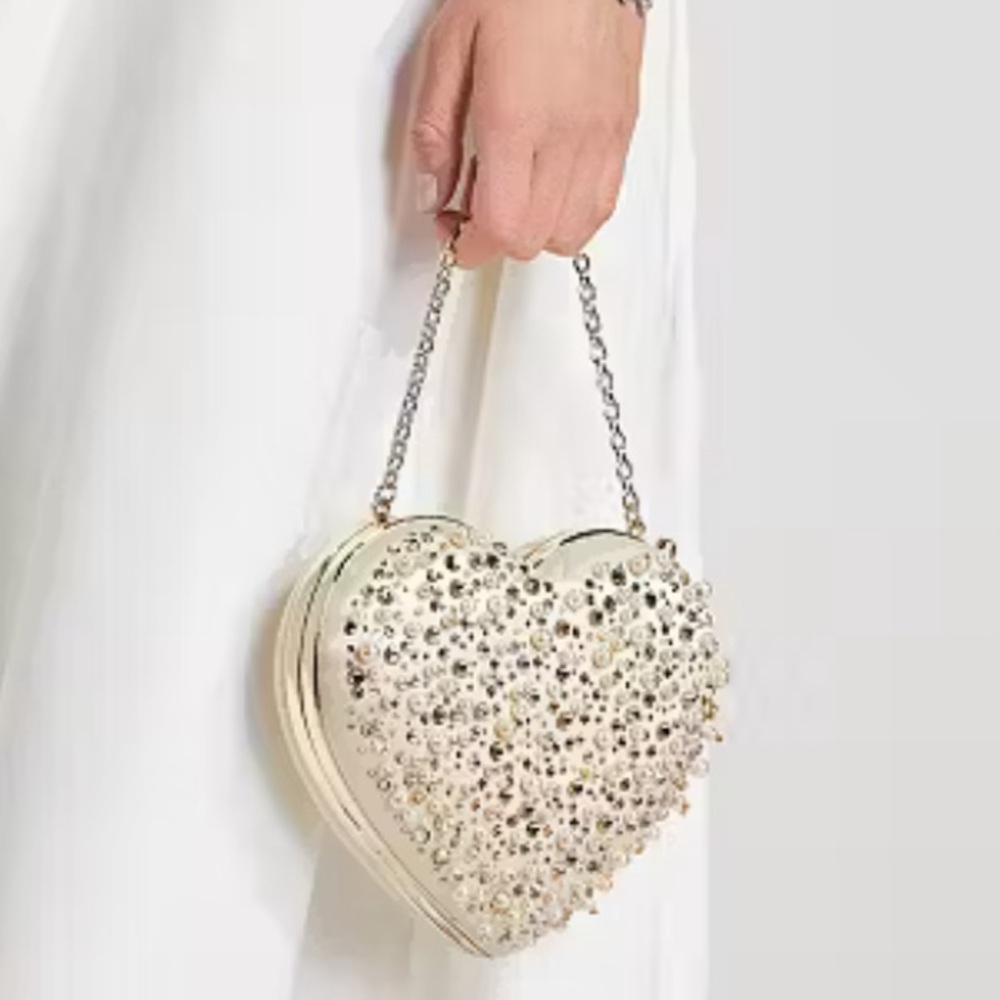 Kate Spade New York PEARL BEADED Mini Heart Shape Bag - Picture 7 of 9